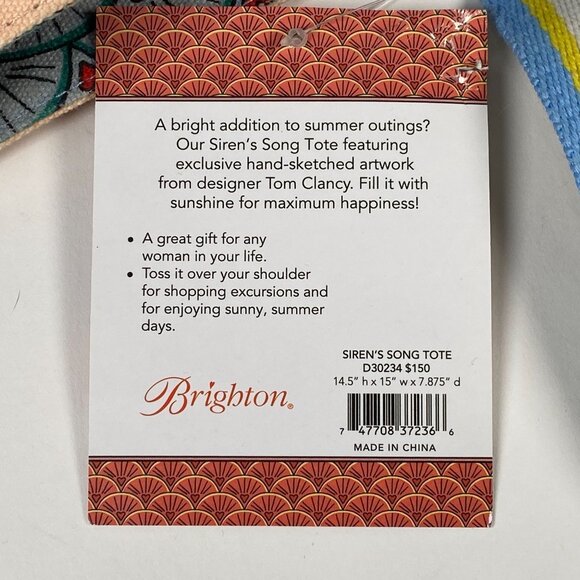 Brighton Sirens Song Tote Canvas Tote Bag Double Handles Hand Sketched Artwork - Picture 6 of 9